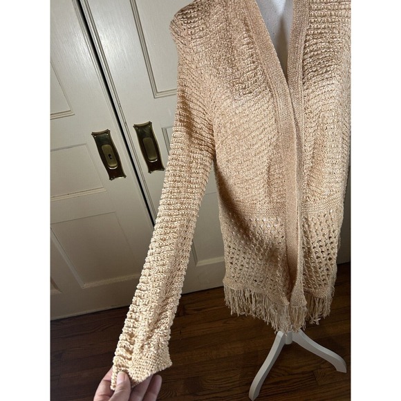 Chicos Women’s Travelers Collection Fringe Cardigan Size Large - Picture 6 of 16